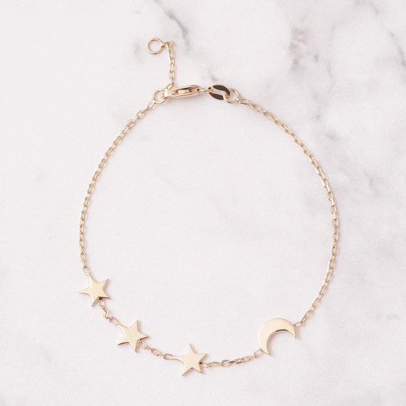Crescent moon and star best sale bracelet