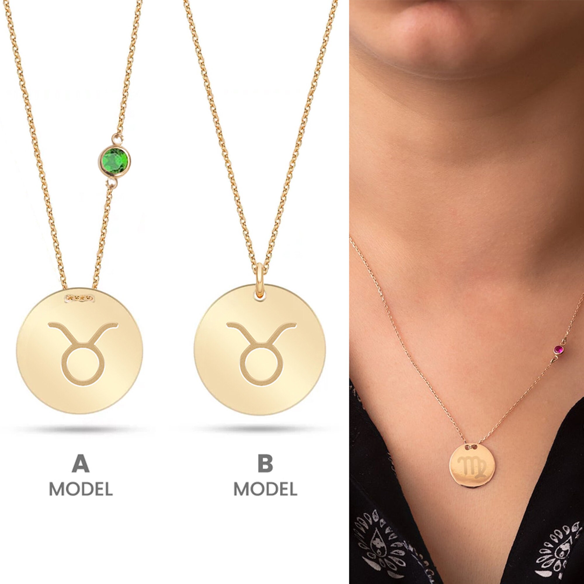 Taurus medallion necklace Clearance