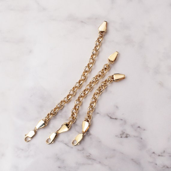 Buy 14k 18K Solid Gold Necklace or Bracelet Extender Chain, Adjustable Gold  Extender Link, Spring Ring Clasp, Jewelry Chain Extender 1 2 3 4 Online in  India - Etsy