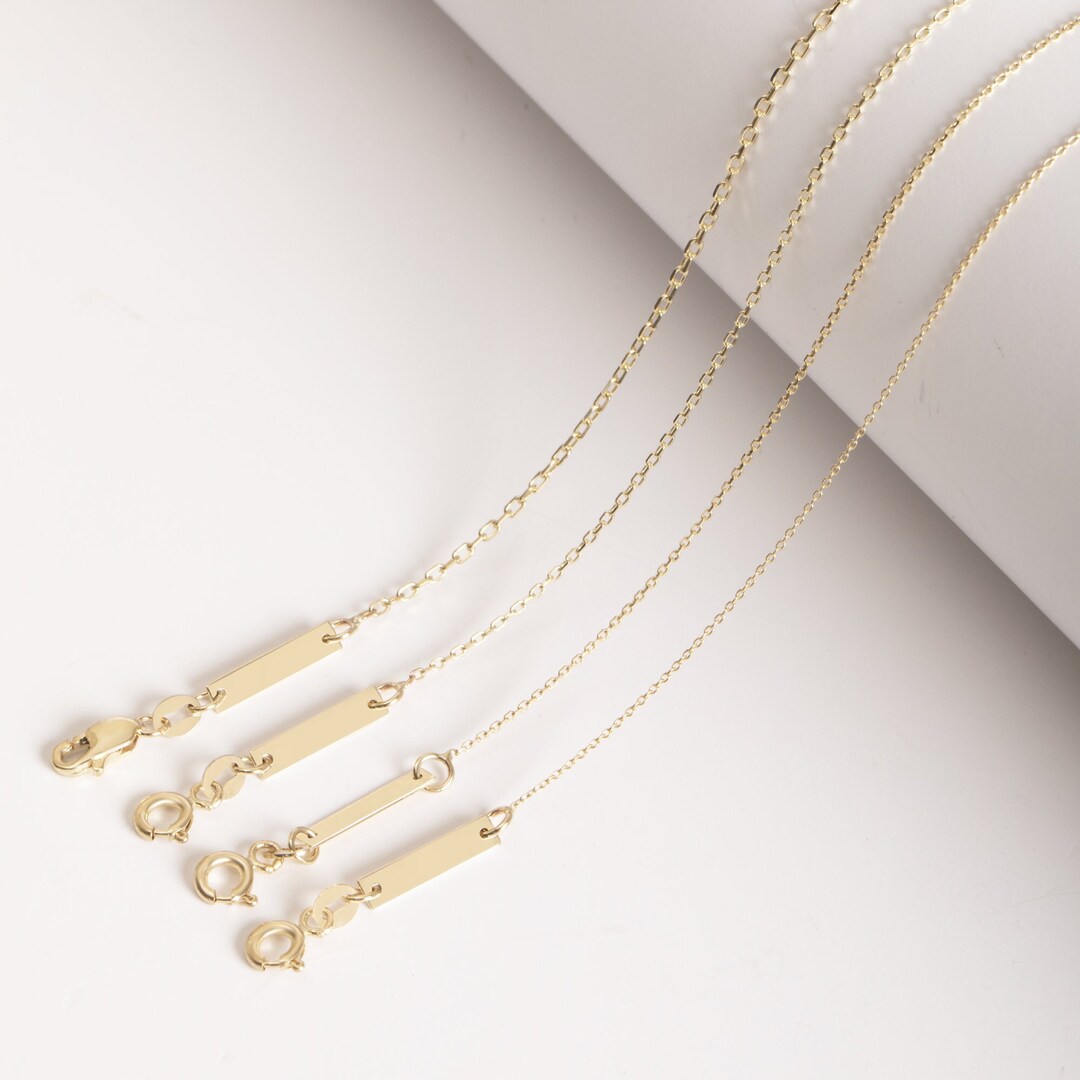 Double Extendable Diamond Cut Cable Chain in White Gold (0.87 mm) main image 1