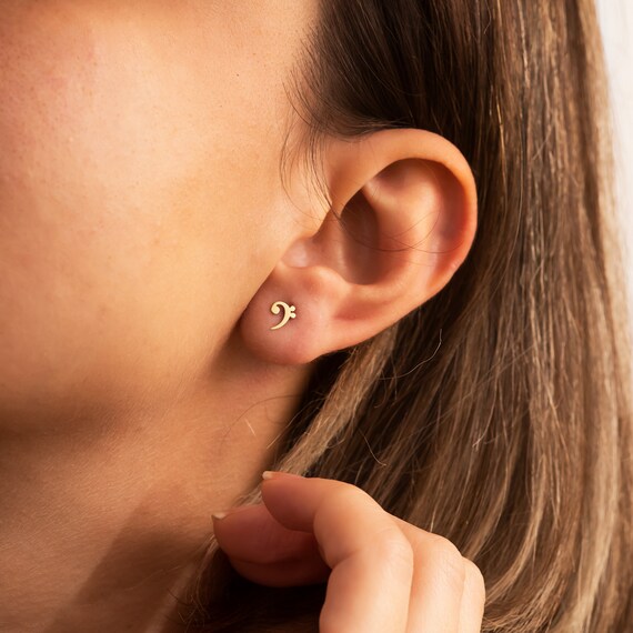 Bass clef earrings clearance