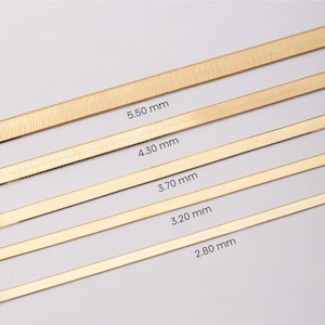 Flat Herringbone 14K Solid Gold Bracelet, Flat Snake Chain Yellow Gold Bracelet, High Quality Polished Herringbone Chain Bracelet Gift Her