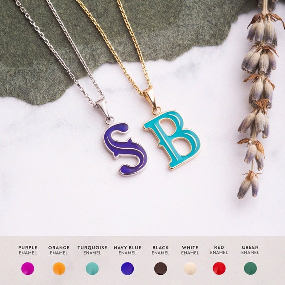 Custom Enamel Name Necklace