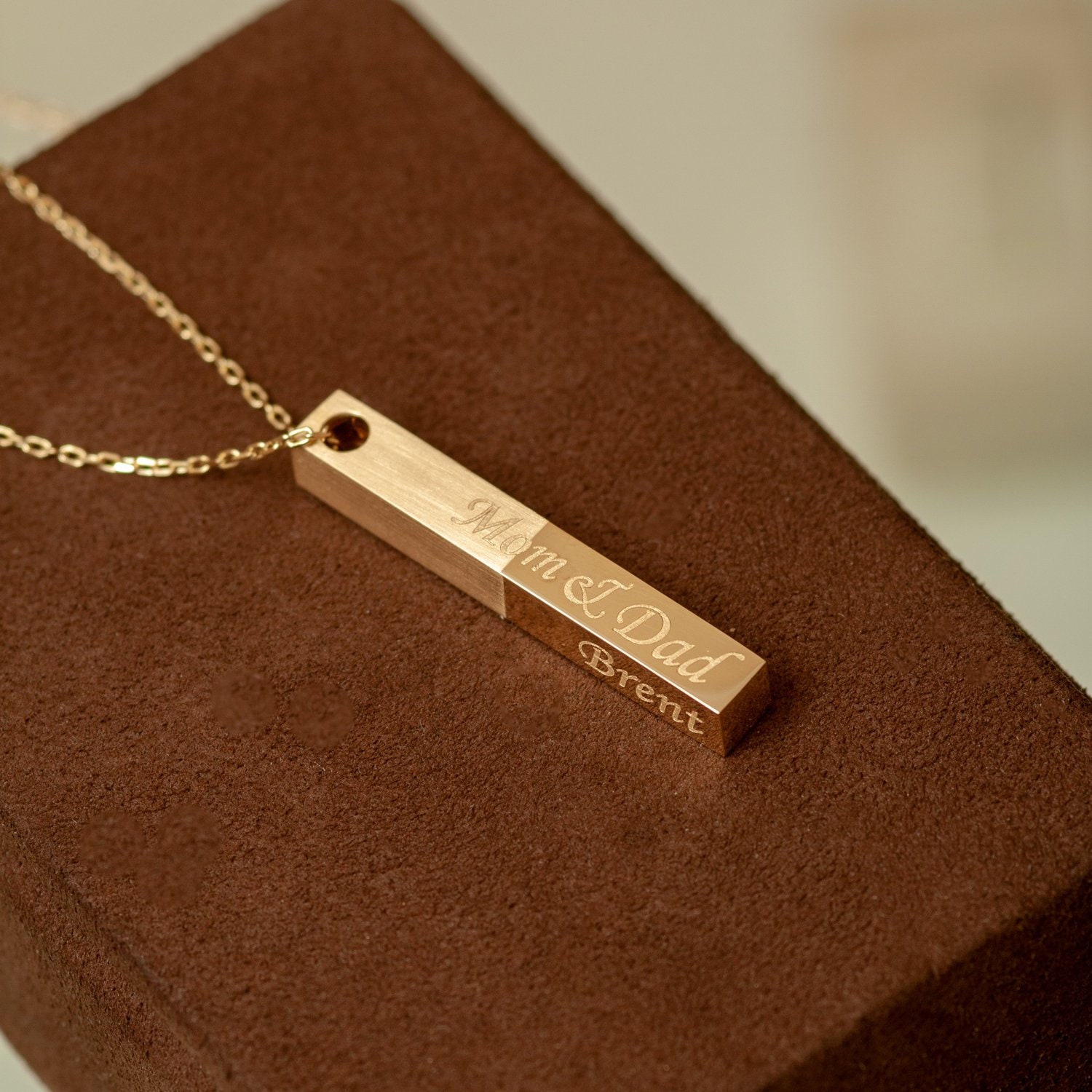 Real Gold Bar Pendant 14K 