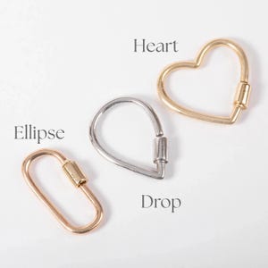 Charm Halter Karabiner Verschluss, Herz Tropfen Ellipse Form Schraubverschluss, Charm Connector Anhänger