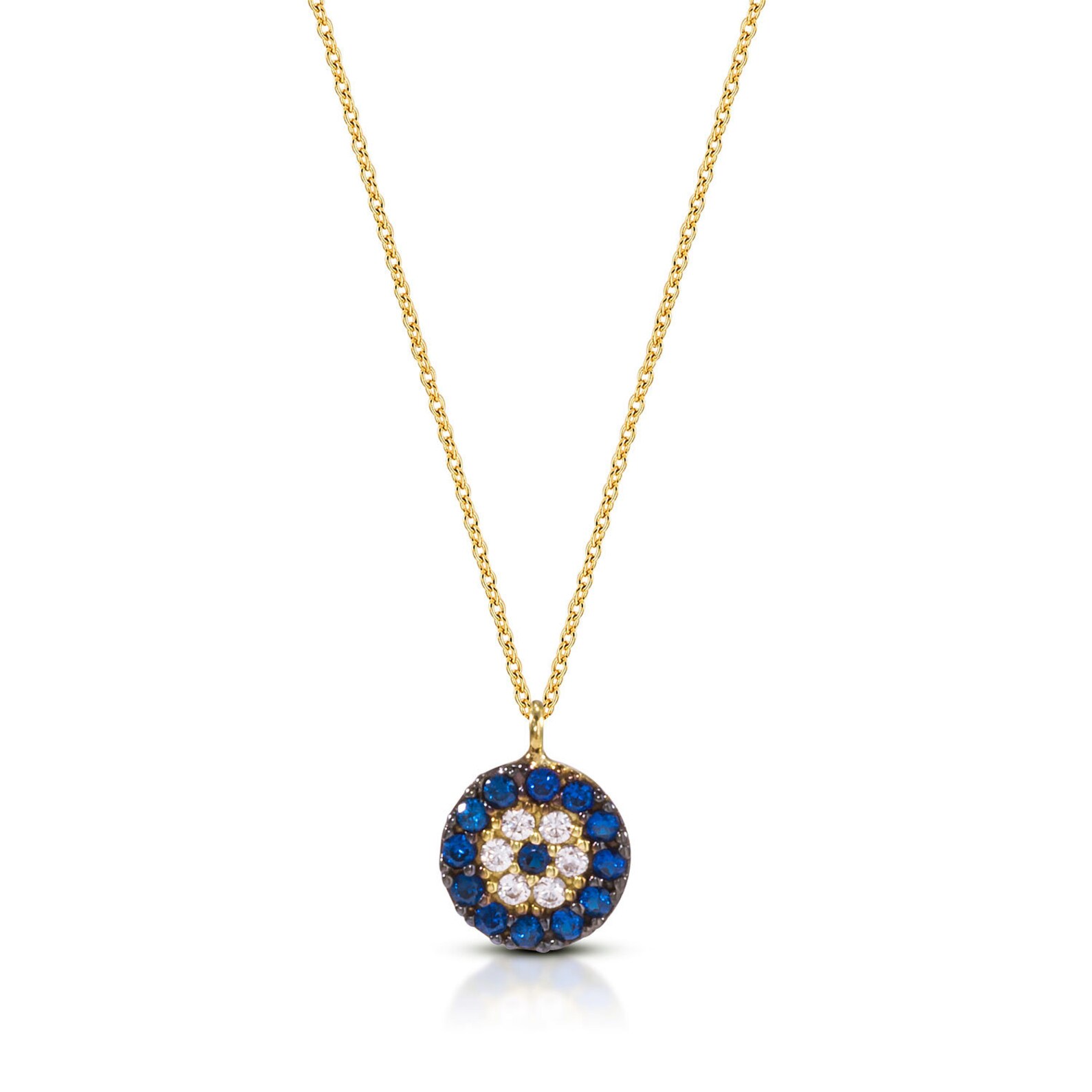 14k 18k Solid Gold Evil Eye Necklace Cz Evil Eye Dainty Gold - Etsy