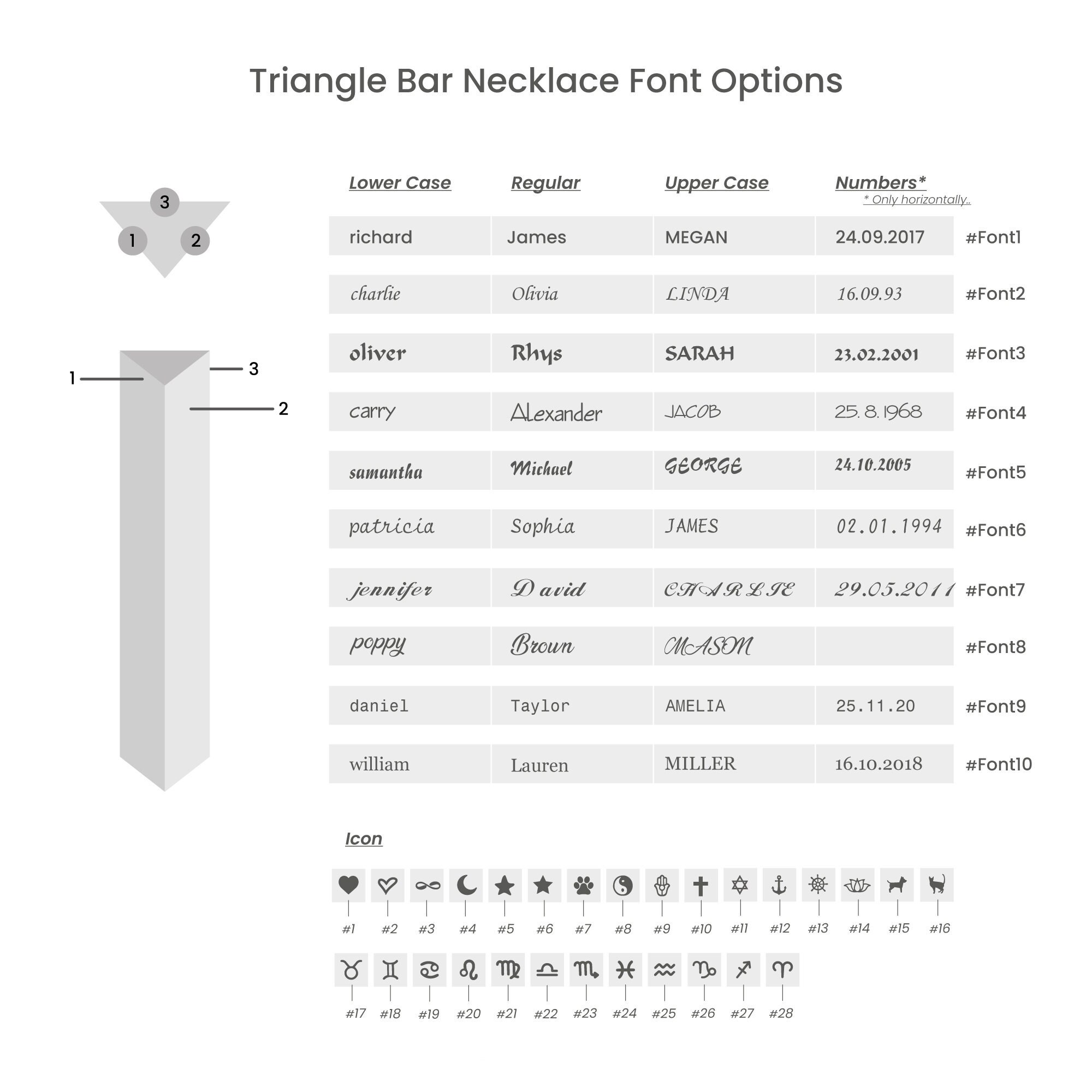 14k Real Gold Custom Engrave Triangle Bar Lariat Necklace Etsy