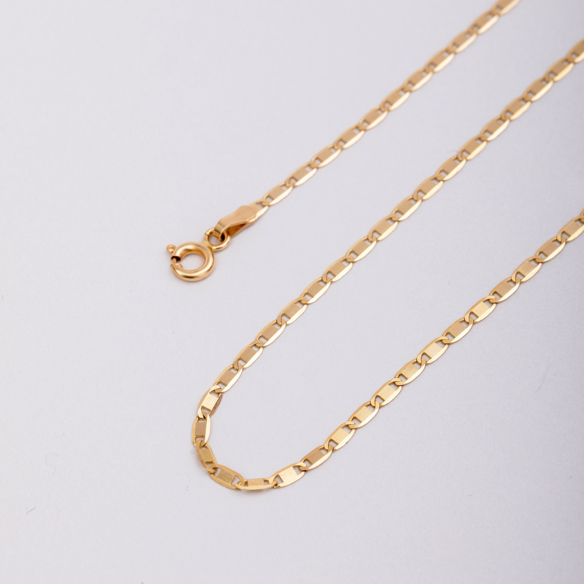 14k Solid Gold Valentino Chain Dainty 