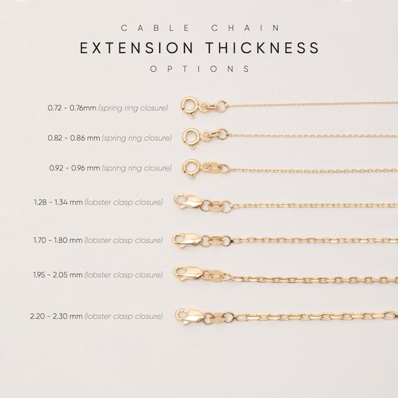 14k 18k Solid Gold Necklace Bracelet Extender, Removable Real