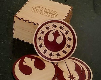 Star Wars inspired Wooden Coaster Set