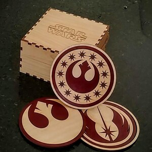 Star Wars inspired Wooden Coaster Set