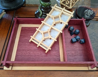 D&D Wood Dice Tray with Kumiko Lid