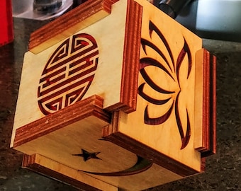 The "Peace in Life" Puzzle Box crafted in wood