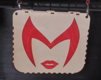 Scarlet Witch inspired Wooden Roll-Top Purse