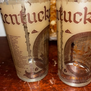 1974 Official Kentucky Derby Mint Julep Glass Vintage Barware Set of 2