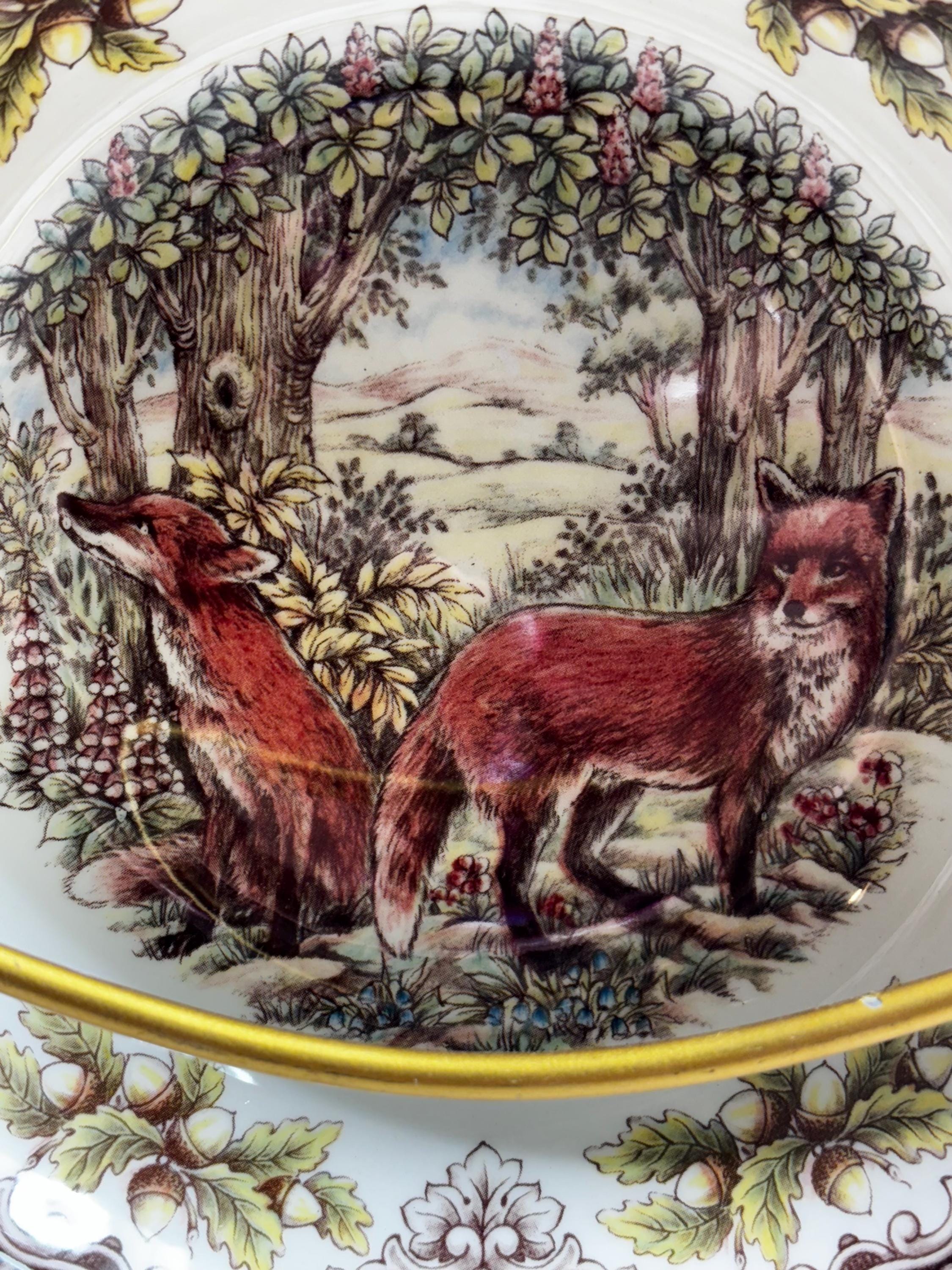 Victorian Royal Stafford Fox Plate: English Woodland Pottery - Etsy