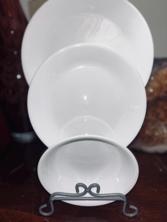Repuesto de vajilla vintage Corelle Winter Frost White platos