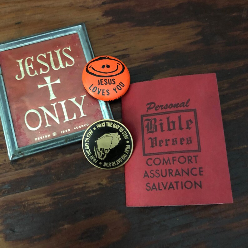 Pray the Gay to Stay LGBTQ Enamel Pin
