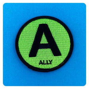 A is for Ally identity embroidered iron on Patch