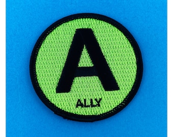 A is for Ally identity embroidered iron on Patch