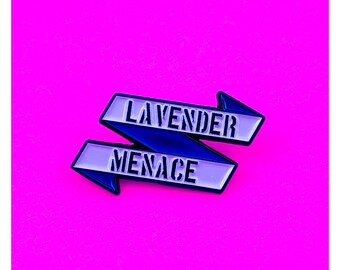 LAVENDER MENACE LGBT Pin Lesbian Pin Gay Pin Enamel Pin Feminist Rainbow Pin Gay Girls Pride Pin Feminism Lesbian Girlfriend  Lesbian Gift