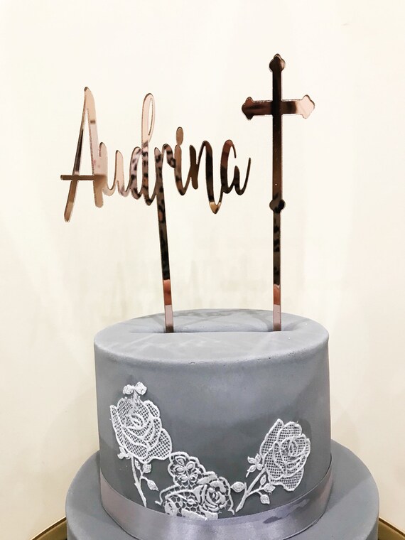 Christening Cake Topper Baptism Decor Christening Etsy