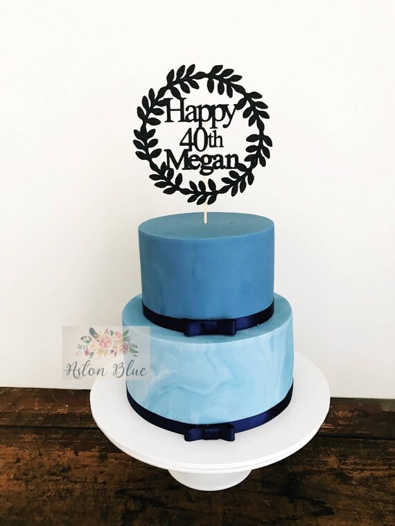 forty acrylic cake topper