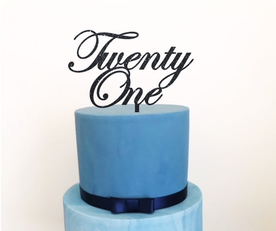 Acrylic Birthday Cake Topper One Blue Glitter