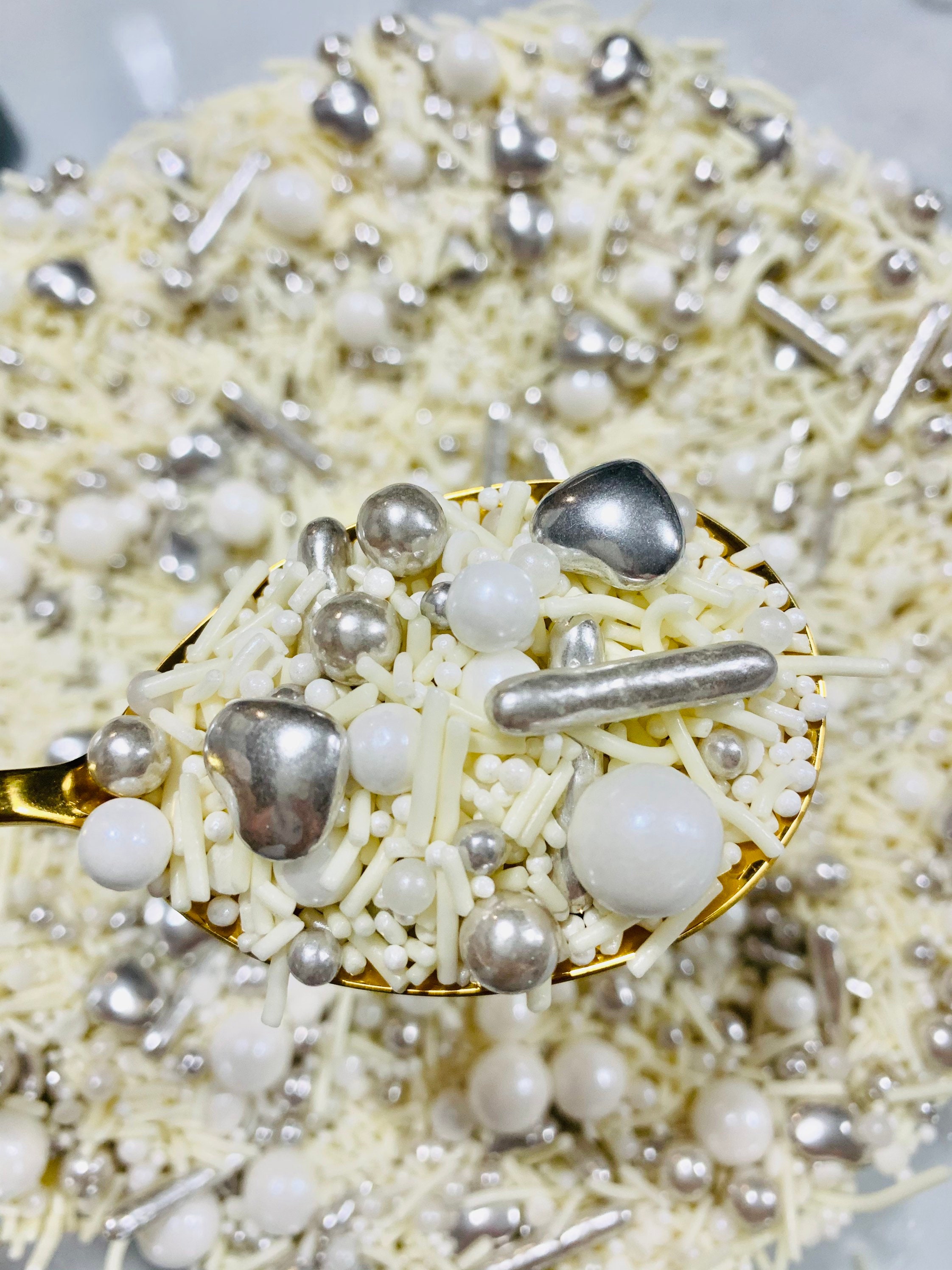 White & Silver Sprinkle Mix/sprinkles for Etsy Australia