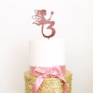 Fairy Cake Topper- Fairy Topper/Fairy Garden Topper/Fairy Princess/Fairy Party/Fairy Birthday/Glitter Fairy/Fairy Decor/Acrylic Cake Topper