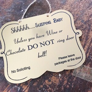 Baby Sleeping Front Door sign/no Soliciting/ leave packages sign/sleeping baby sign/baby shower gift/front door sign/do not disturb sign/nap
