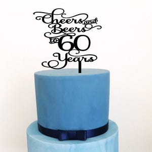Cheers and Beers to 50 years Cake Topper- 50th Birthday/Dirty Thirty/50th Cake Topper/Fiftieth Cake Topper/50th Birthday/Fifty Cake topper