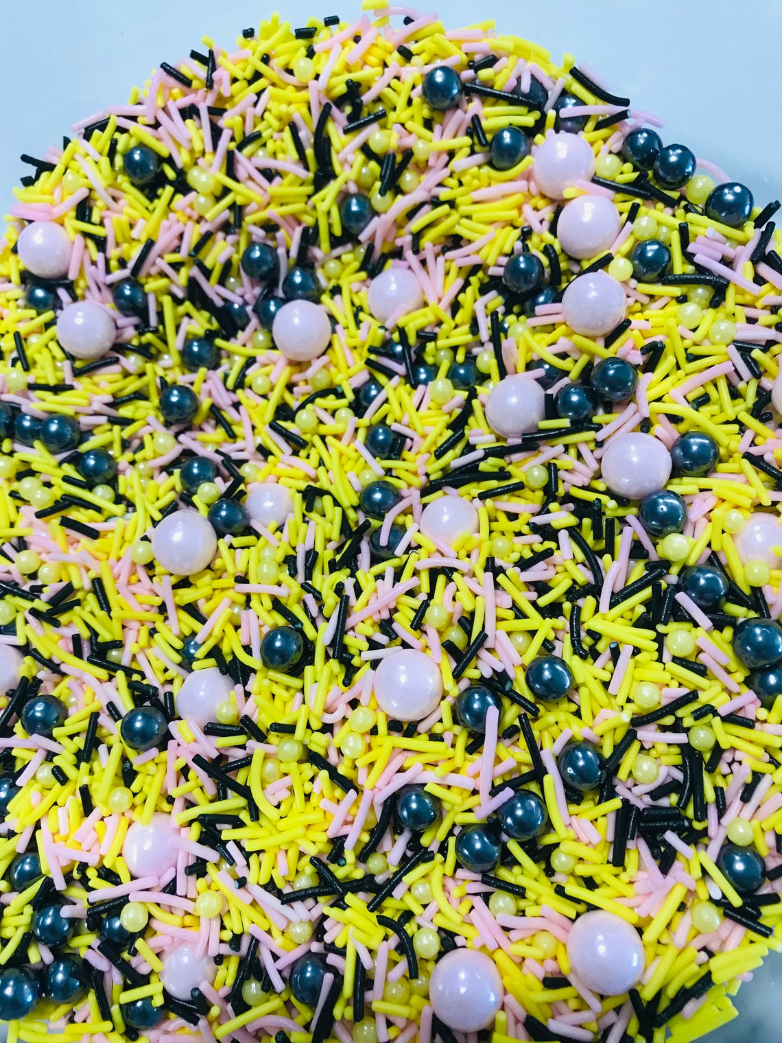 Pink Yellow & Black Sprinkle Mix/Sprinkles for Etsy