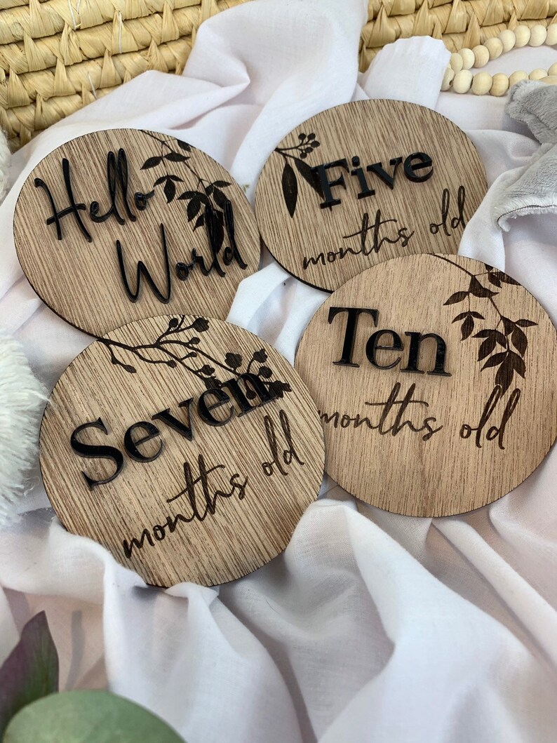 Newborn Baby Milestone CardsBaby Milestone cardsmilestone cardswood baby milestone cardswood milestone cardswood name plaqueround sign