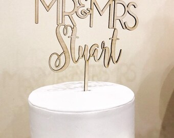 Mr and Mrs Cake Topper -Mr and Mrs Topper/Wedding Cake Topper/Wedding Topper/Personalised Wedding Cake Topper/Customised wedding cake