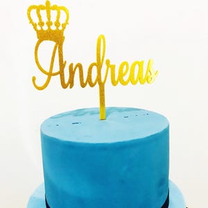Personalised Crown Acrylic Cake Topper- Prince Crown Cake Topper/Crown Topper/Princess crown Cake Topper/Baptism Cake Topper/Crown/Crown
