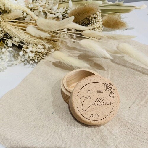 Boîte à bagues personnalisée/boîte à bagues/boîte à bagues mariage/boîte à bagues de fiançailles/boîte à alliances/boîte à bagues personnalisée/boîte à bagues gravée/boîte au porteur d'alliances/bague