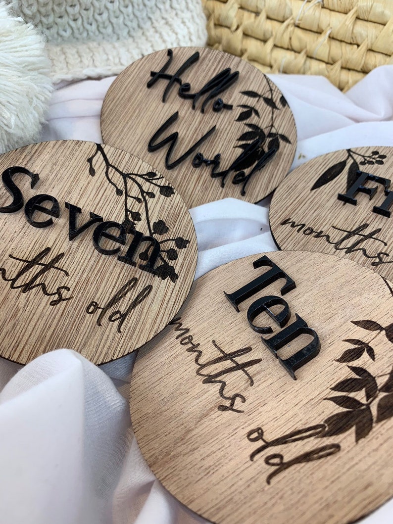 Newborn Baby Milestone CardsBaby Milestone cardsmilestone cardswood baby milestone cardswood milestone cardswood name plaqueround sign