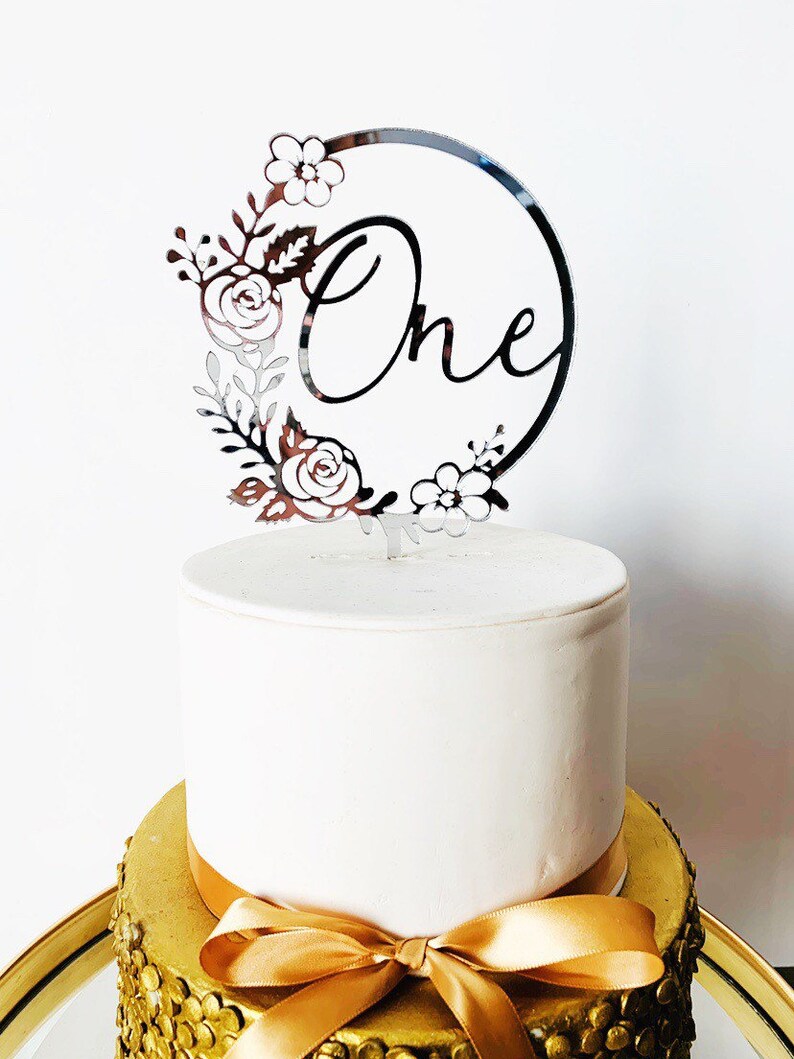 Personalised Floral Cake Topper/name Cake Topper/custom Cake Etsy