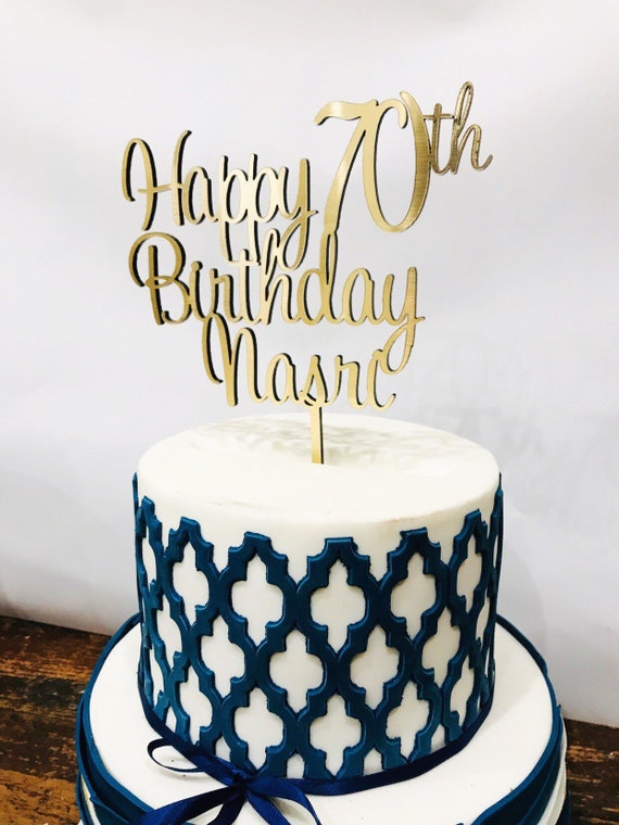 Cookware Dining Bar Cake Toppers Gold 70th Birthday Cake Topper