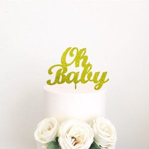 Topper per torta Oh Baby - Topper per baby shower/topper per bambina/topper per bambino/topper per baby shower/topper per rivelazione del sesso/topper per bambino o bambina