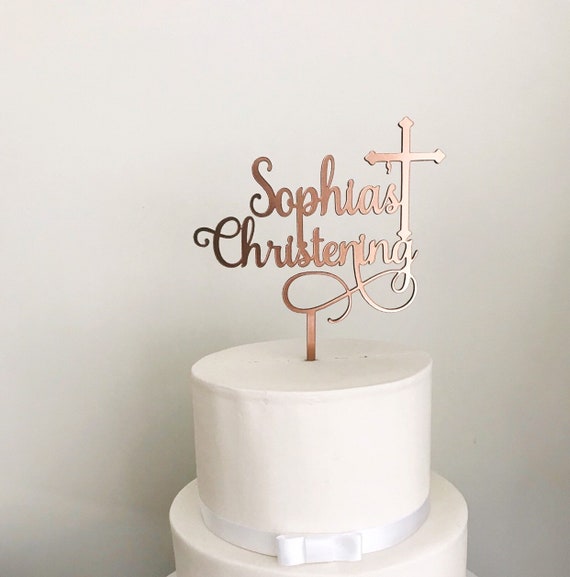 Christening Cake Topper Baptism Decor Christening Etsy