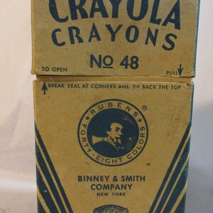 Vintage Old Box Crayola Crayons Gold Medal 48 Binney & Smith Antique