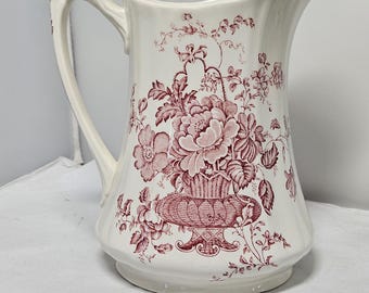 Vtg Alfred Meakin Charlotte Pattern Transferware Pitcher Staffordshire England
