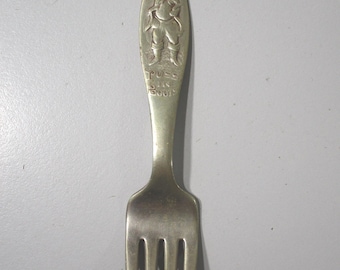 Vintage Silverplate Silver Plate Childs Kids Fork Puss in Boots Regal Silver Co