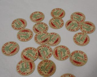 Vintage Lot of 21 Moore Dairy Farm Cardboard Milk Bottle Caps Lids Oxford Ohio