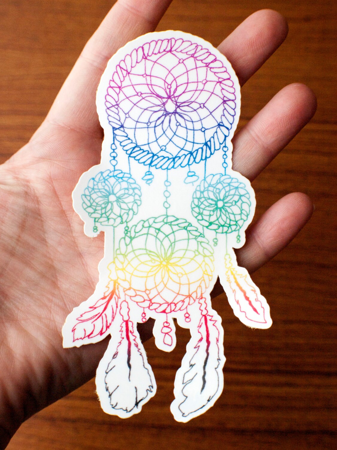 Rainbow Dream Catcher Vinyl sticker Etsy