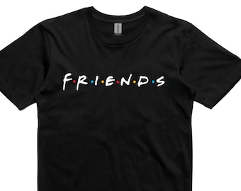 Friends T-Shirt black 100% cotton ross rachel monica chandler joey