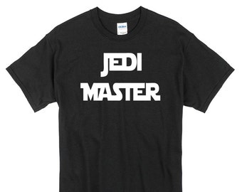 Jedi Master T-Shirt black star wars yoda skywalker 100% cotton