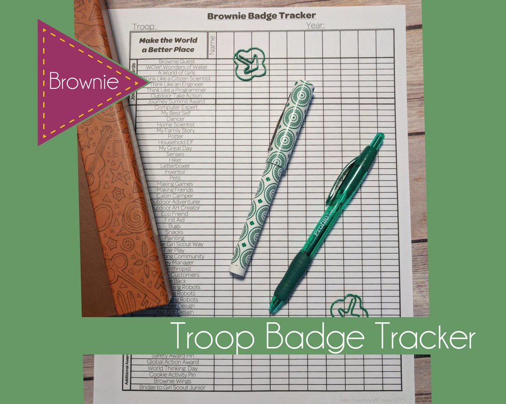 Brownie Troop Badge Tracker Etsy